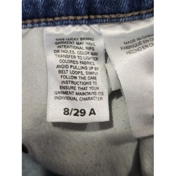 Lucky Brand Ava Mid Rise Skinny Ankle Jeans Blue Distressed Raw Hem 8/29 - Picture 6 of 8